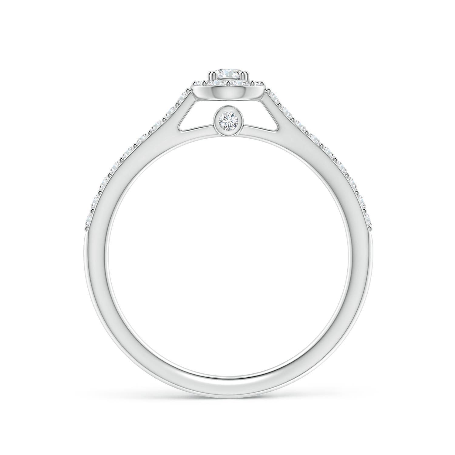 2.6mm GVS2 Diamond Cluster Pear-Shaped Engagement Ring in White Gold