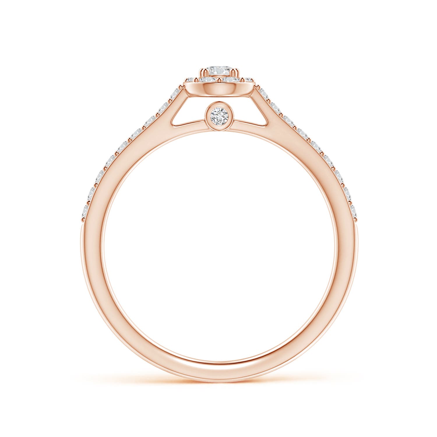 2.6mm HSI2 Diamond Cluster Pear-Shaped Engagement Ring in 18K Rose Gold