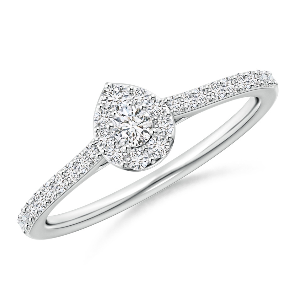 2.6mm HSI2 Diamond Cluster Pear-Shaped Engagement Ring in 18K White Gold 