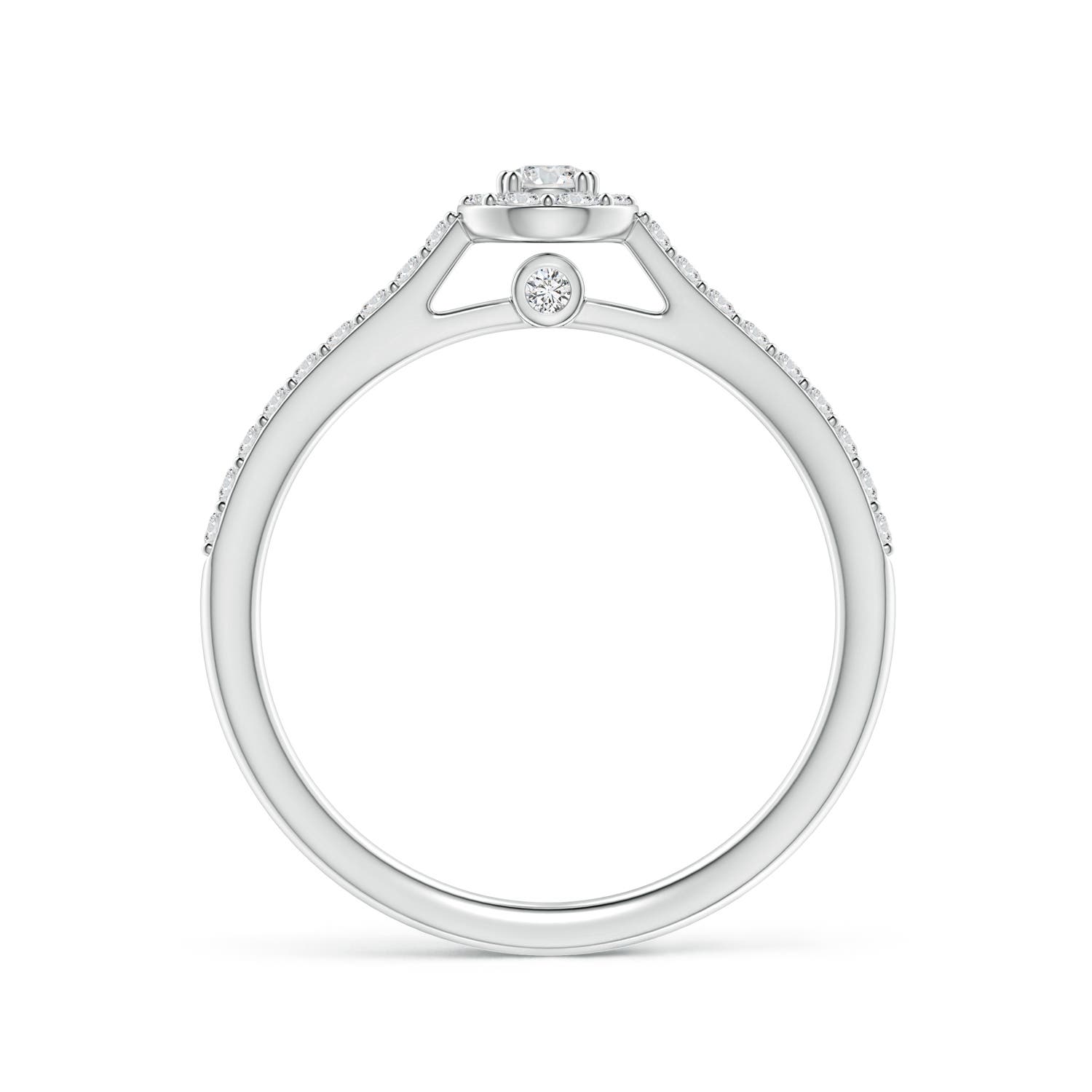 2.6mm HSI2 Diamond Cluster Pear-Shaped Engagement Ring in 18K White Gold