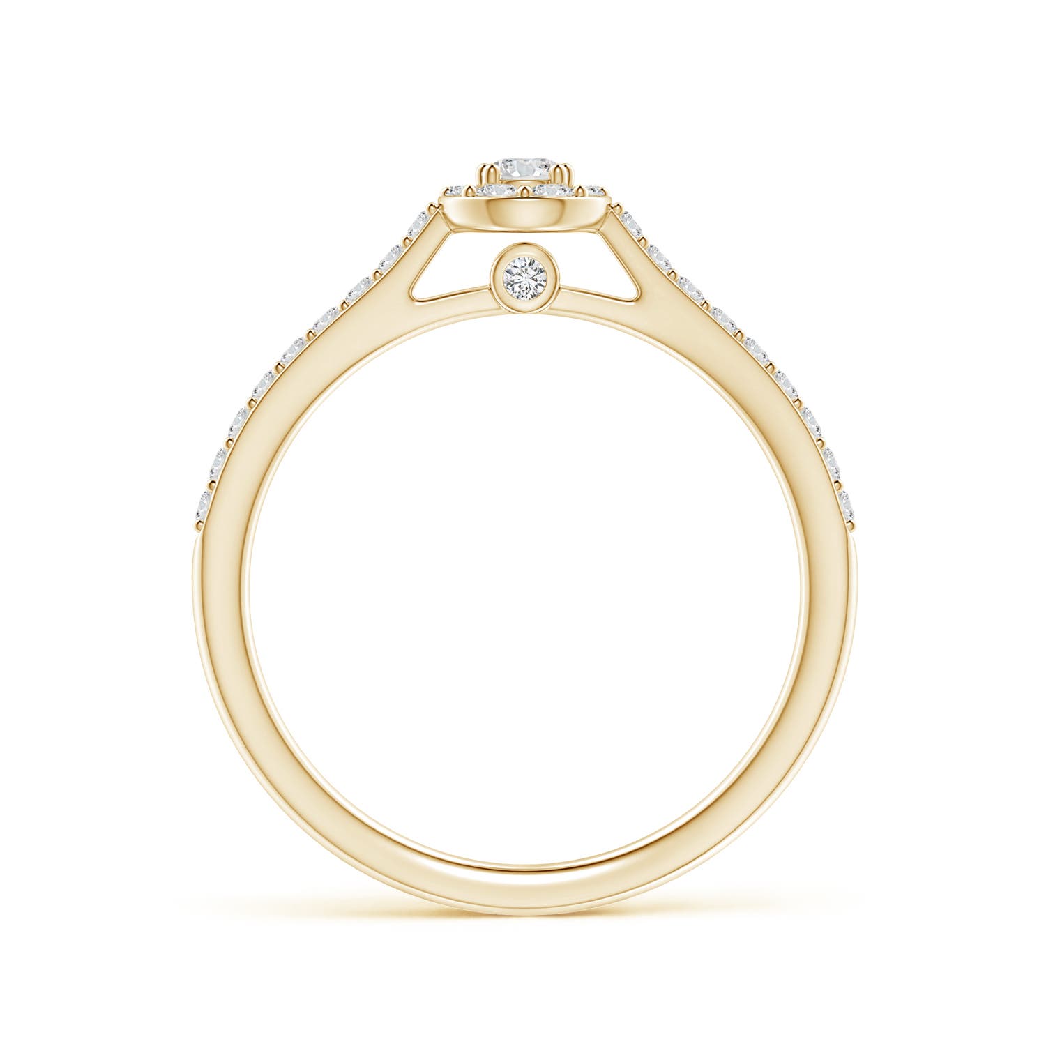 2.6mm HSI2 Diamond Cluster Pear-Shaped Engagement Ring in 18K Yellow Gold