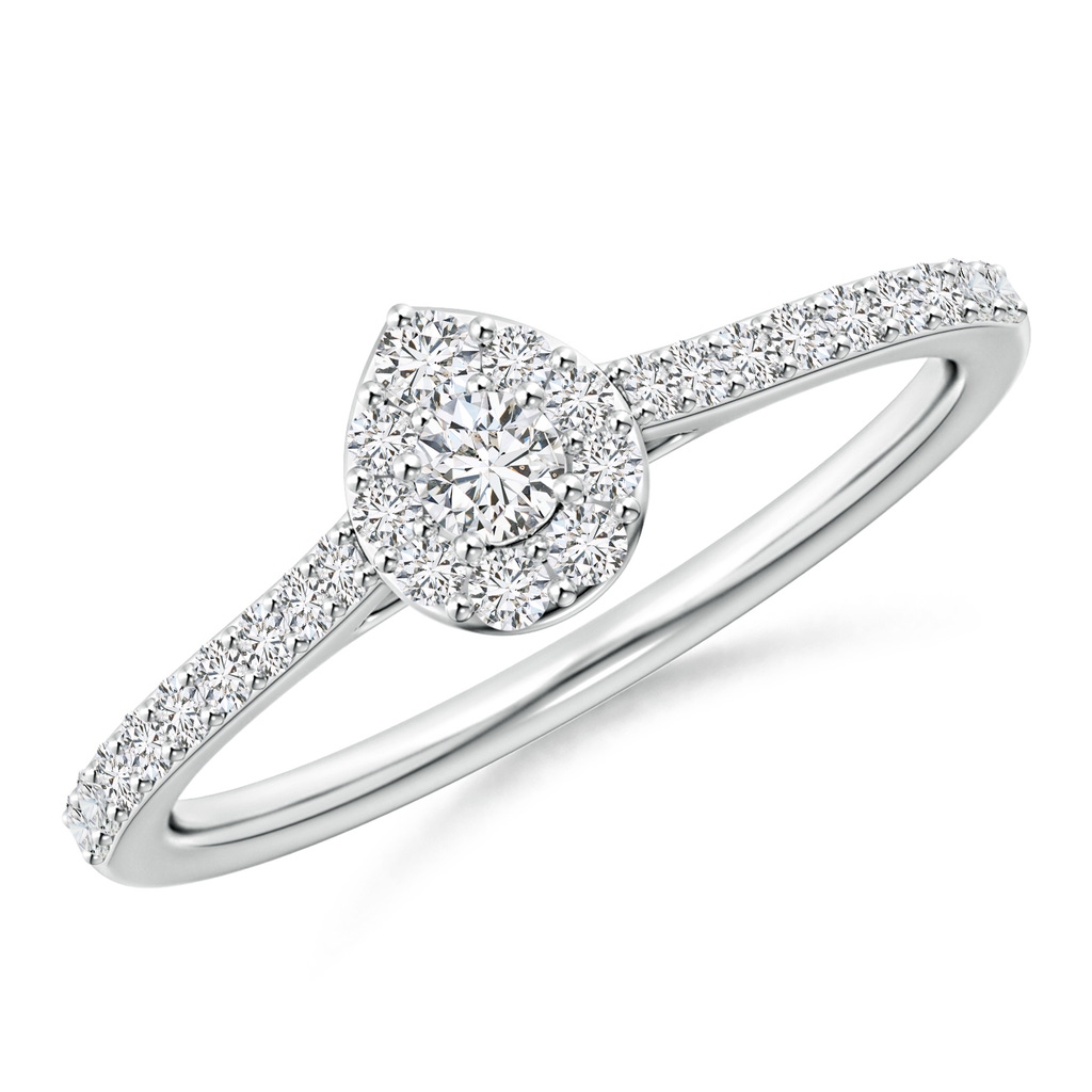 2.6mm HSI2 Diamond Clustre Pear-Shaped Engagement Ring in White Gold