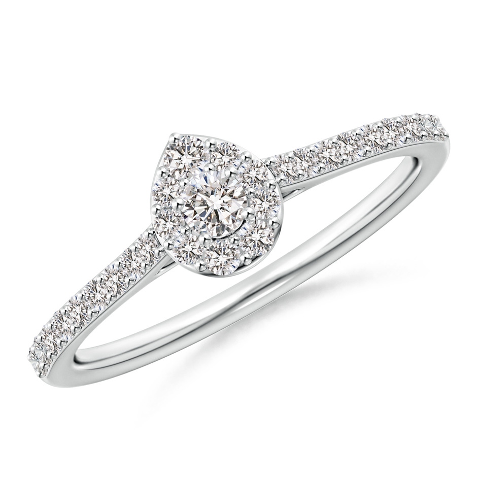 2.6mm IJI1I2 Diamond Cluster Pear-Shaped Engagement Ring in White Gold 