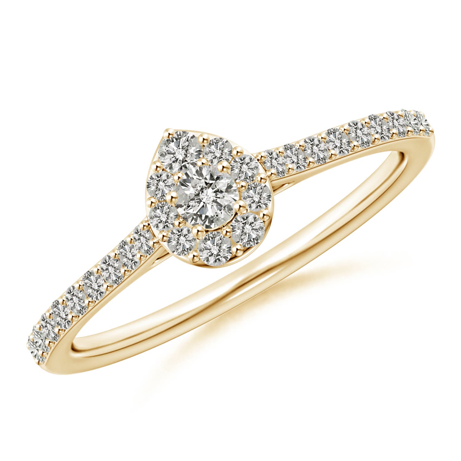 2.6mm KI3 Diamond Cluster Pear-Shaped Engagement Ring in 18CT Yellow Gold