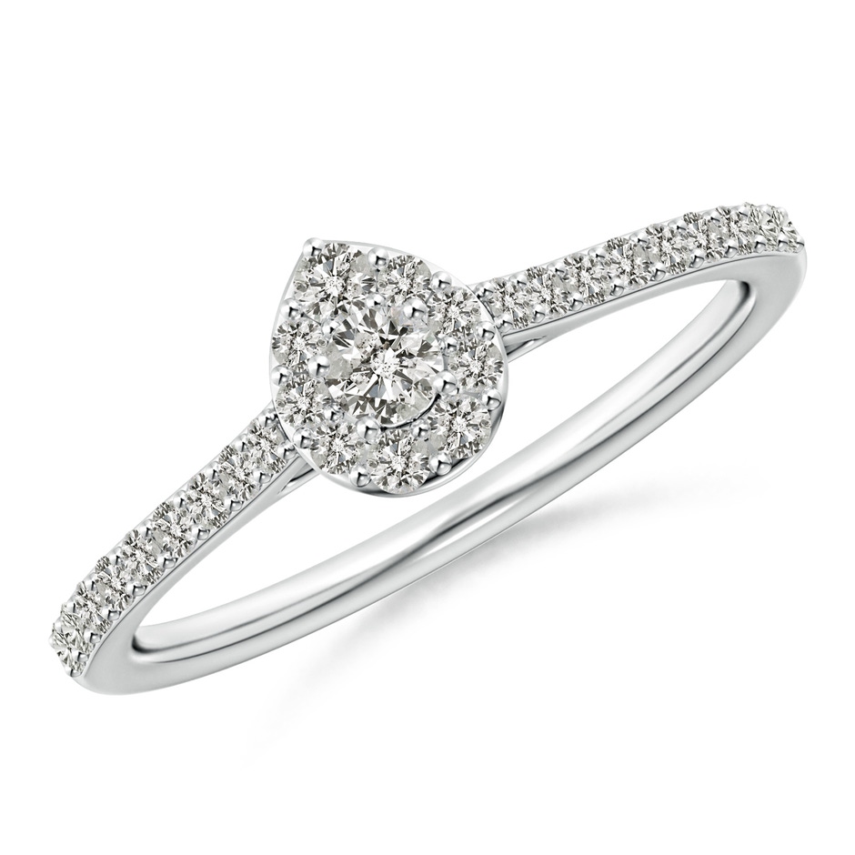 2.6mm KI3 Diamond Clustre Pear-Shaped Engagement Ring in S999 Silver 