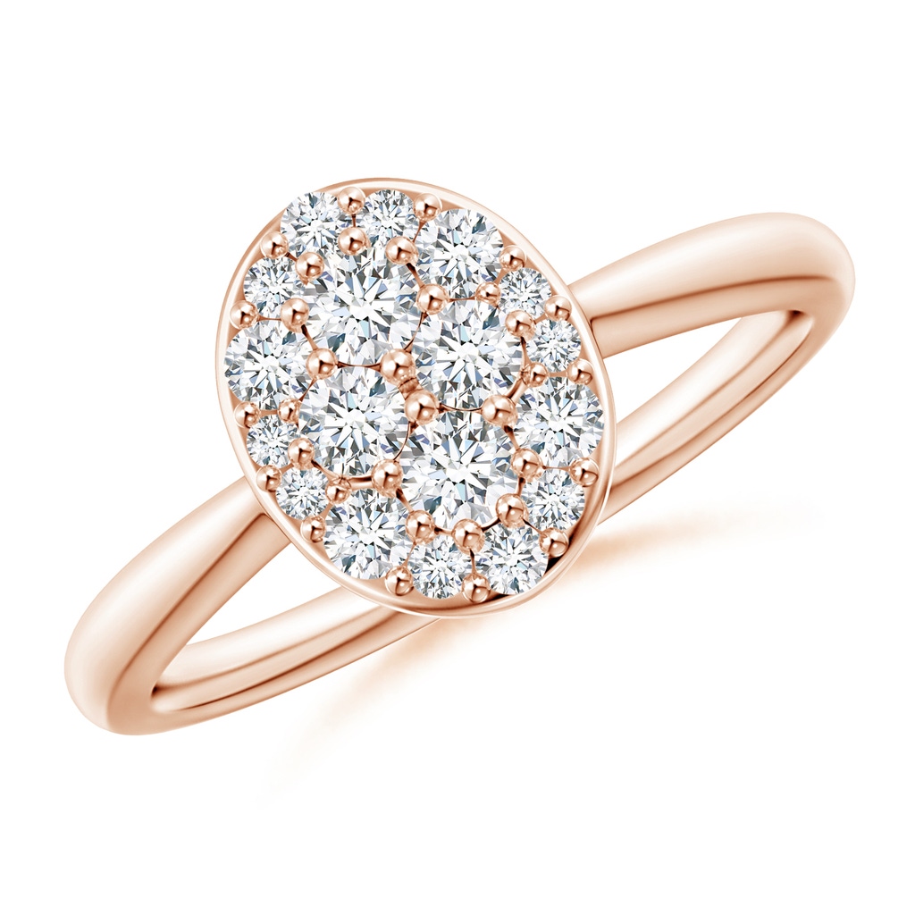 2.6mm GVS2 Classic Diamond Clustre Oval Engagement Ring in Rose Gold