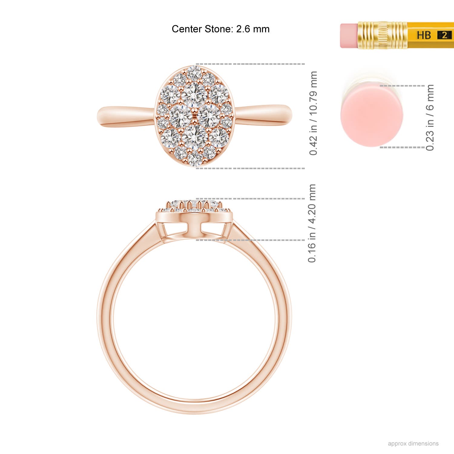 I-J, I1-I2 / 0.52 CT / 14 KT Rose Gold