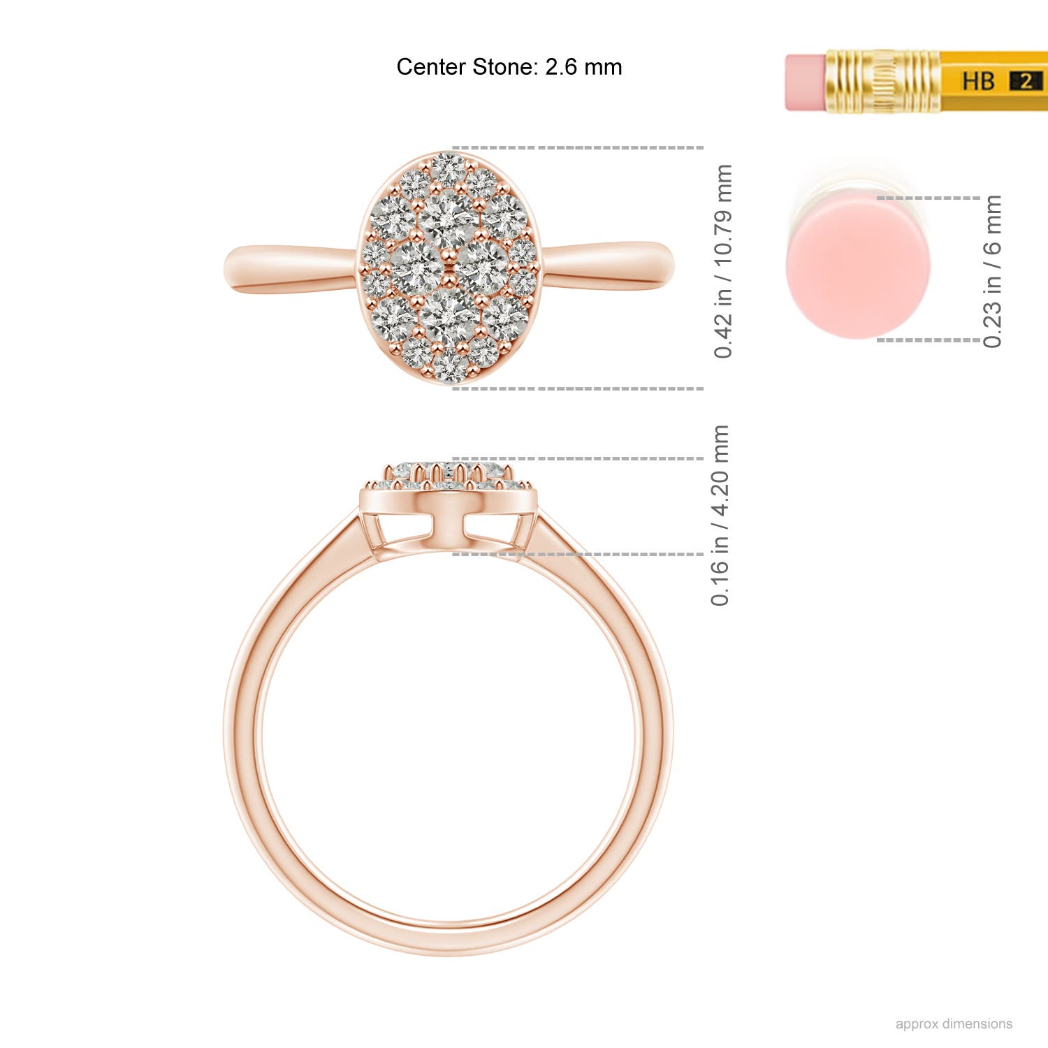 K, I3 / 0.52 CT / 14 KT Rose Gold