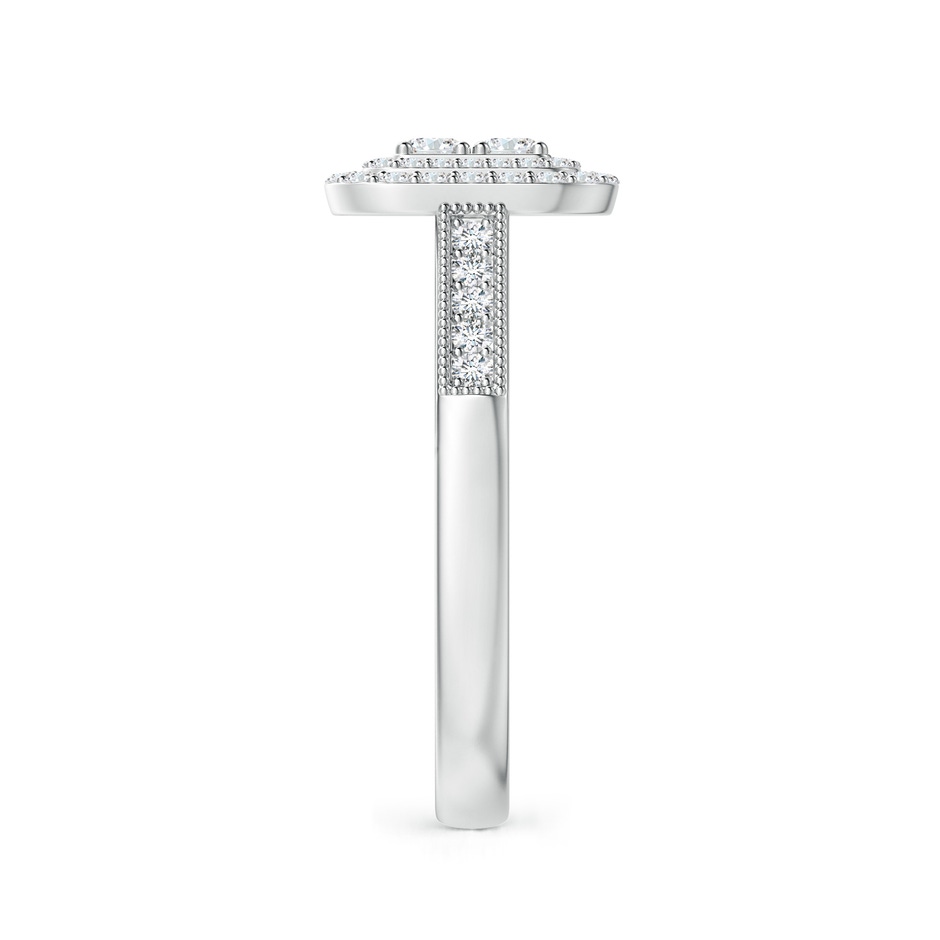 2.4mm GVS2 Diamond Clustre Cushion Engagement Ring with Double Halo in White Gold side 2