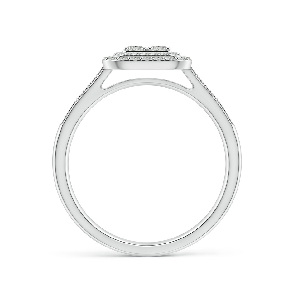 2.4mm KI3 Diamond Cluster Cushion Engagement Ring with Double Halo in White Gold side 1