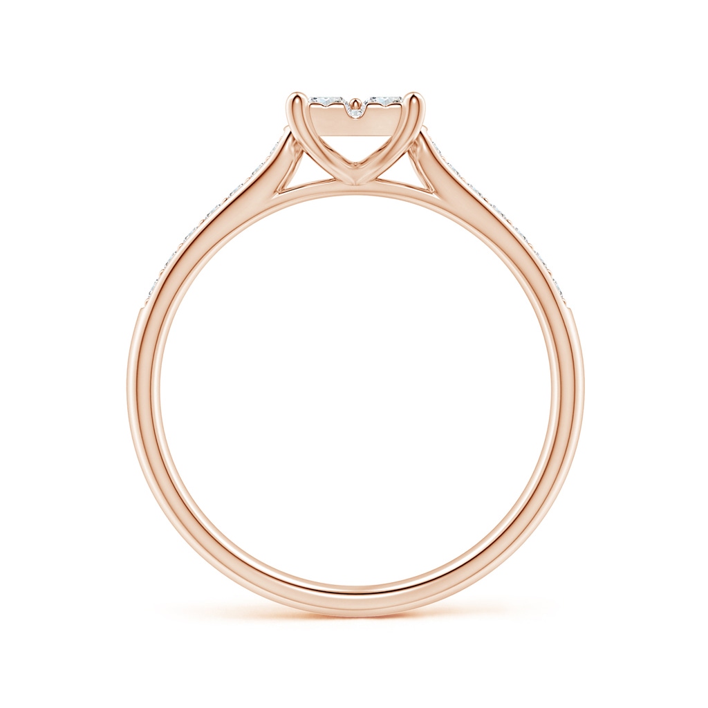 2.3mm GVS2 Square Clustre Diamond Engagement Ring in Rose Gold - side 1
