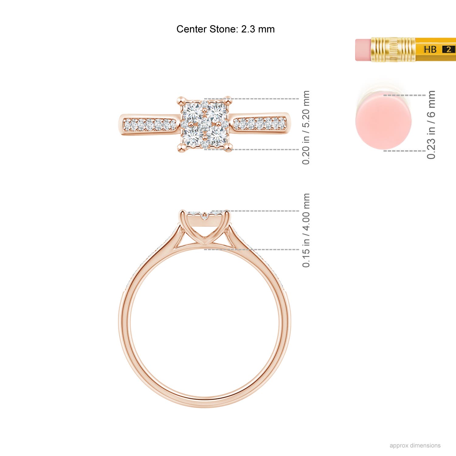 F-G, VS / 0.36 CT / 14 KT Rose Gold