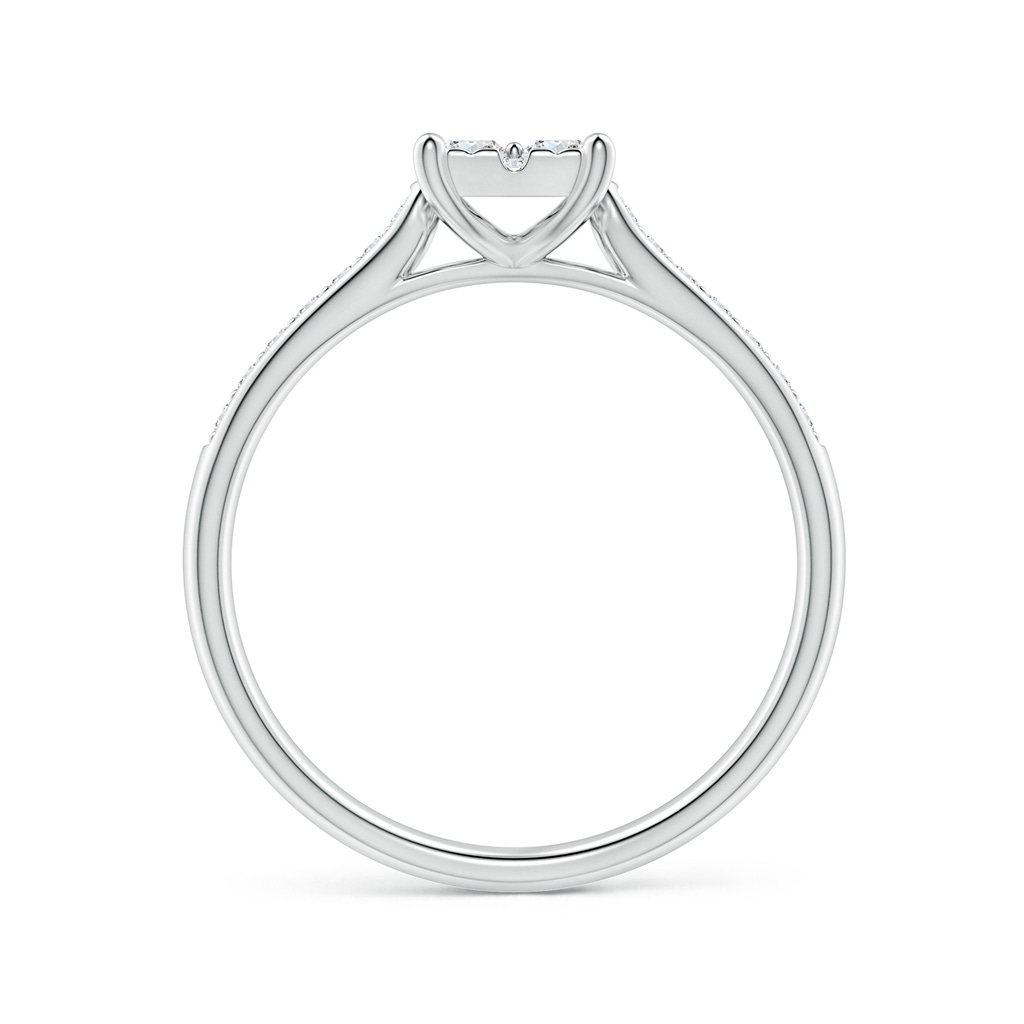 2.3mm GVS2 Square Cluster Diamond Engagement Ring in White Gold - side 1
