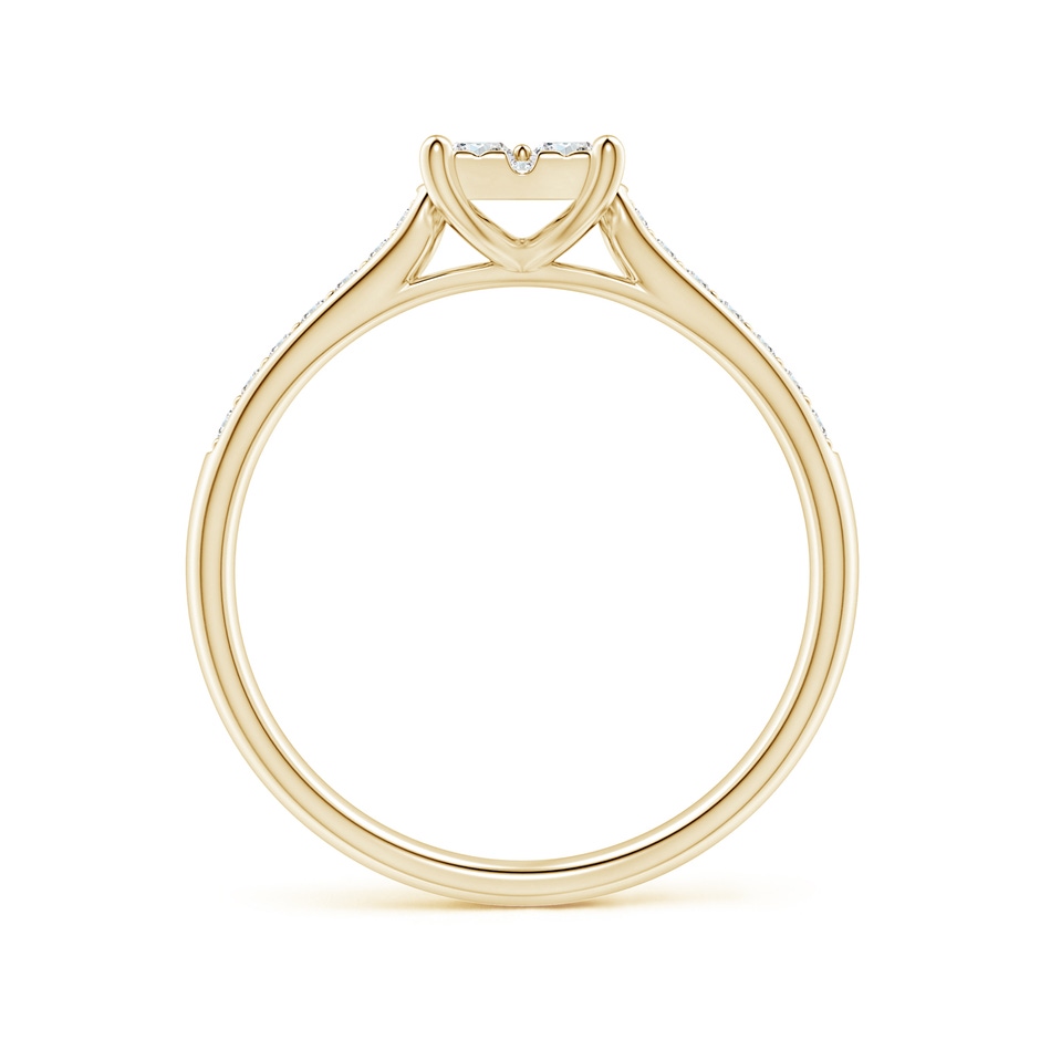 2.3mm GVS2 Square Cluster Diamond Engagement Ring in Yellow Gold side 1