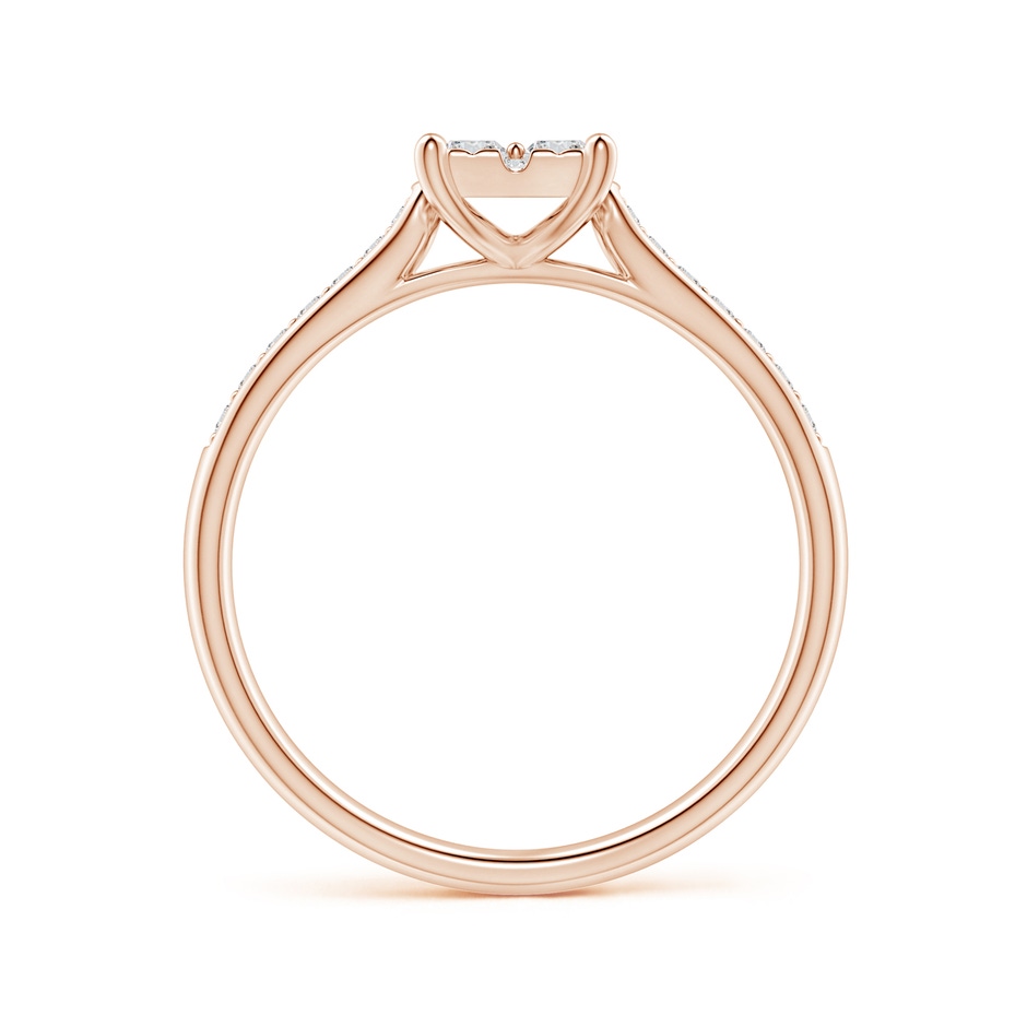 2.3mm HSI2 Square Clustre Diamond Engagement Ring in Rose Gold side 1