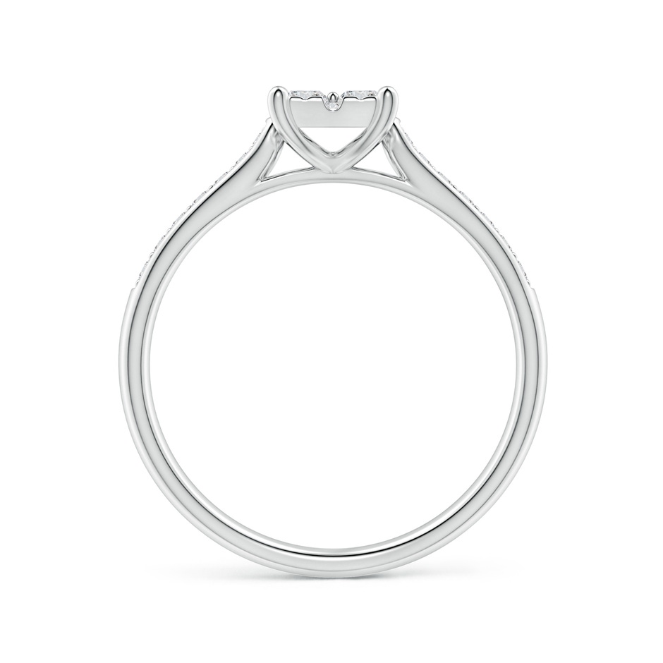 2.3mm HSI2 Square Clustre Diamond Engagement Ring in White Gold side 1