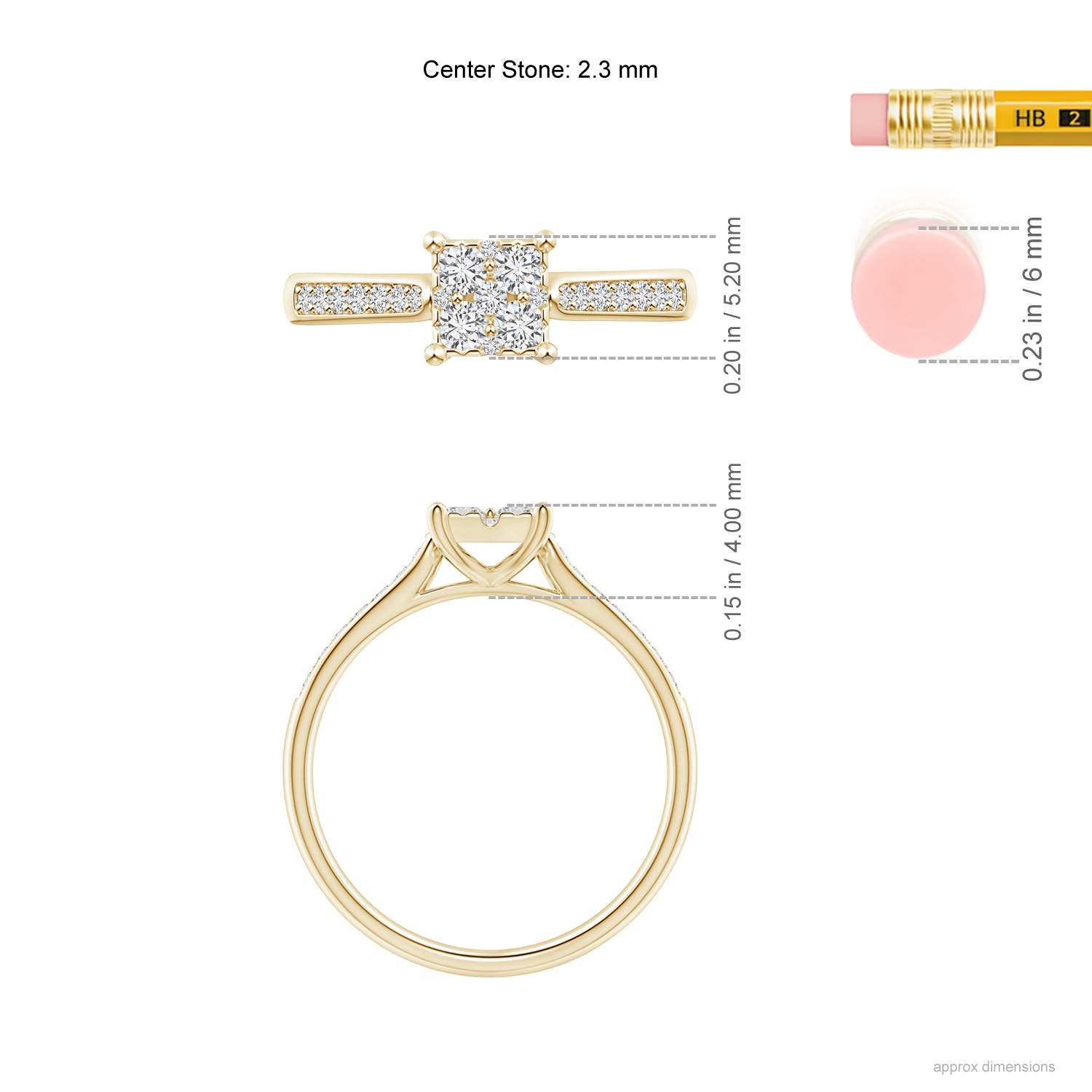 H, SI2 / 0.36 CT / 14 KT Yellow Gold