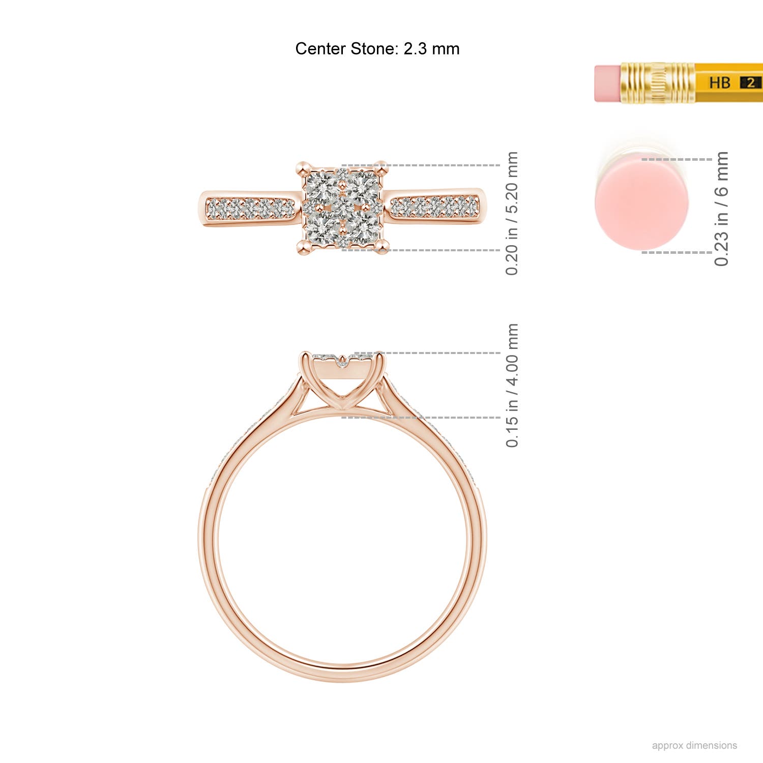 K, I3 / 0.36 CT / 14 KT Rose Gold