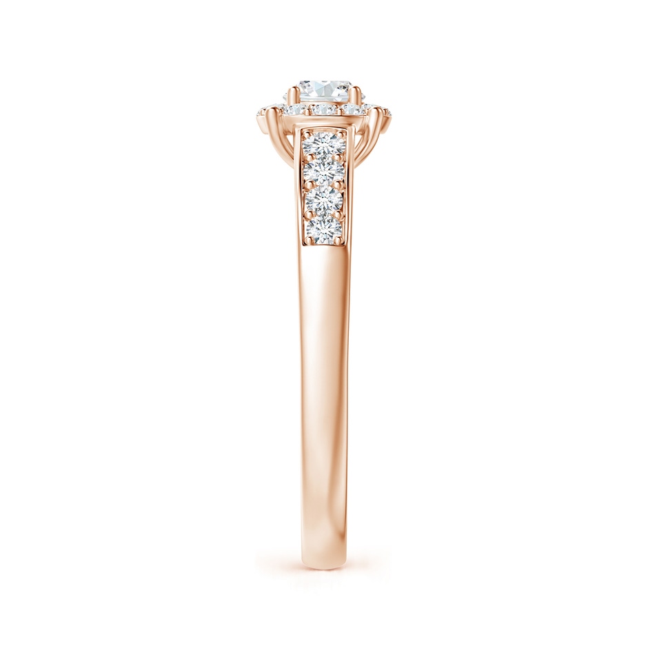 3.8mm GVS2 Round Diamond Halo Engagement Ring in Rose Gold side 2