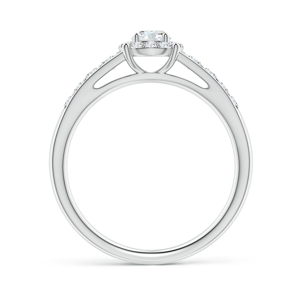 3.8mm GVS2 Round Diamond Halo Engagement Ring in S999 Silver - side 1