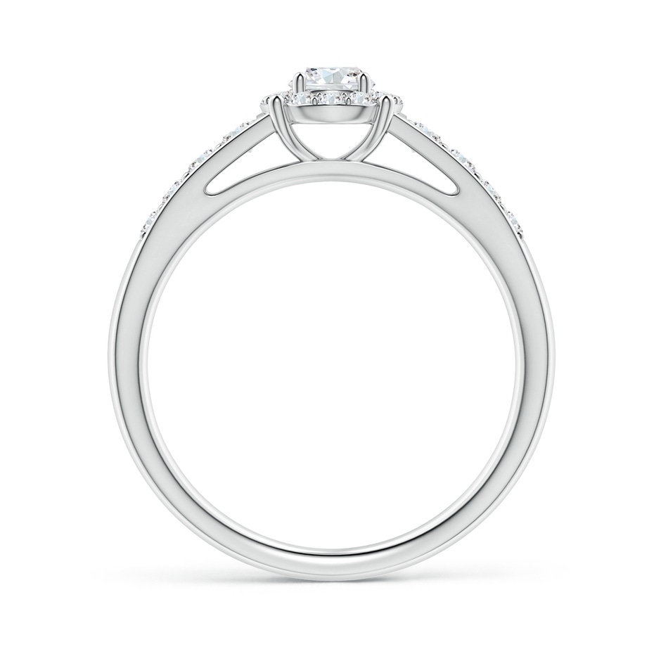 3.8mm GVS2 Round Diamond Halo Engagement Ring in White Gold side 1
