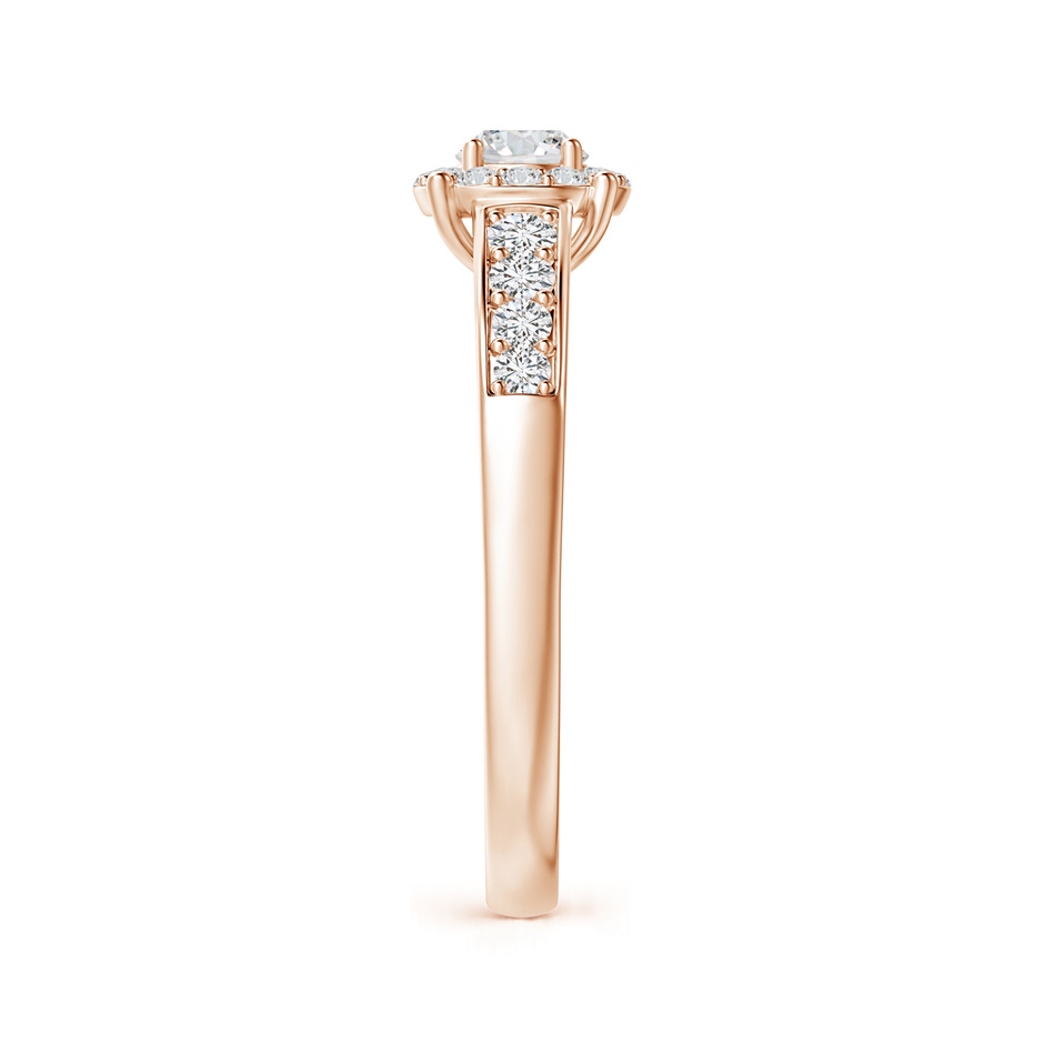 3.8mm HSI2 Round Diamond Halo Engagement Ring in Rose Gold side 2