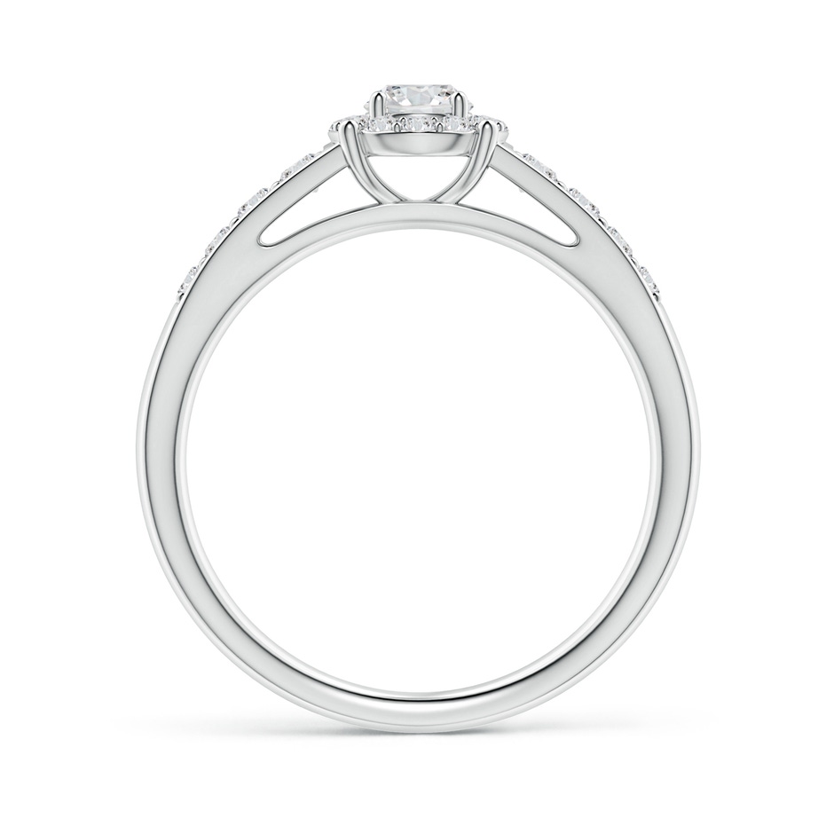 3.8mm HSI2 Round Diamond Halo Engagement Ring in White Gold side 1