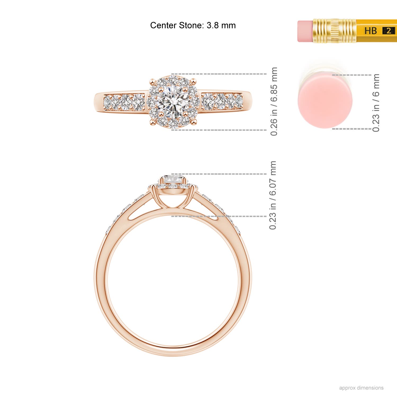 I-J, I1-I2 / 0.5 CT / 14 KT Rose Gold