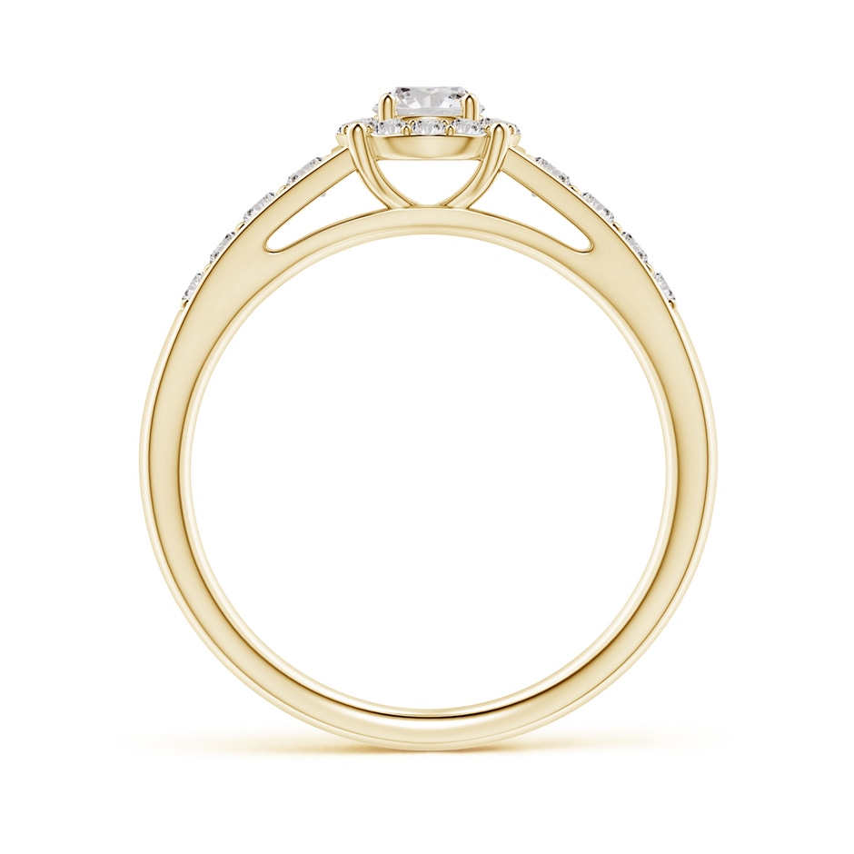 3.8mm IJI1I2 Round Diamond Halo Engagement Ring in Yellow Gold side 1