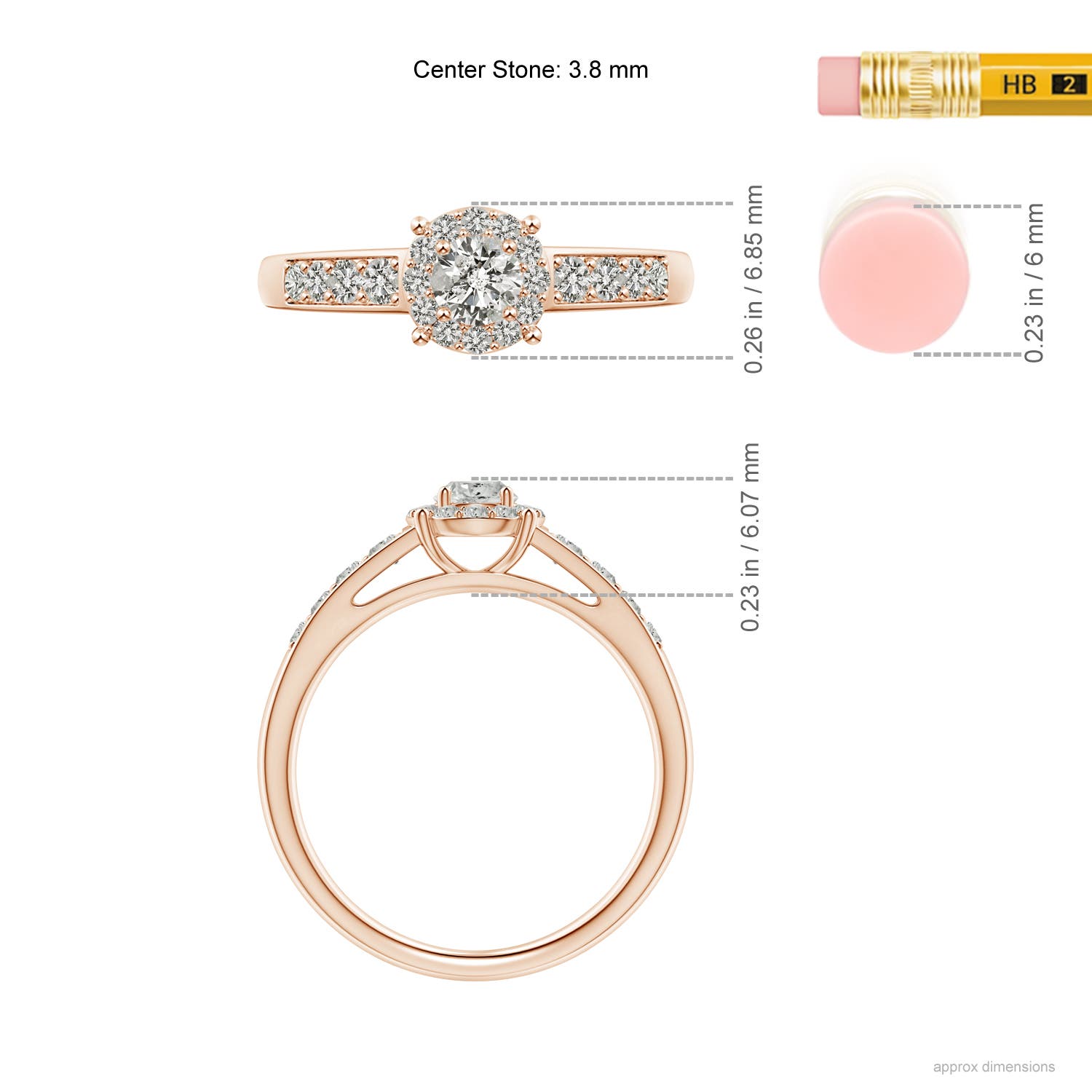 K, I3 / 0.5 CT / 14 KT Rose Gold