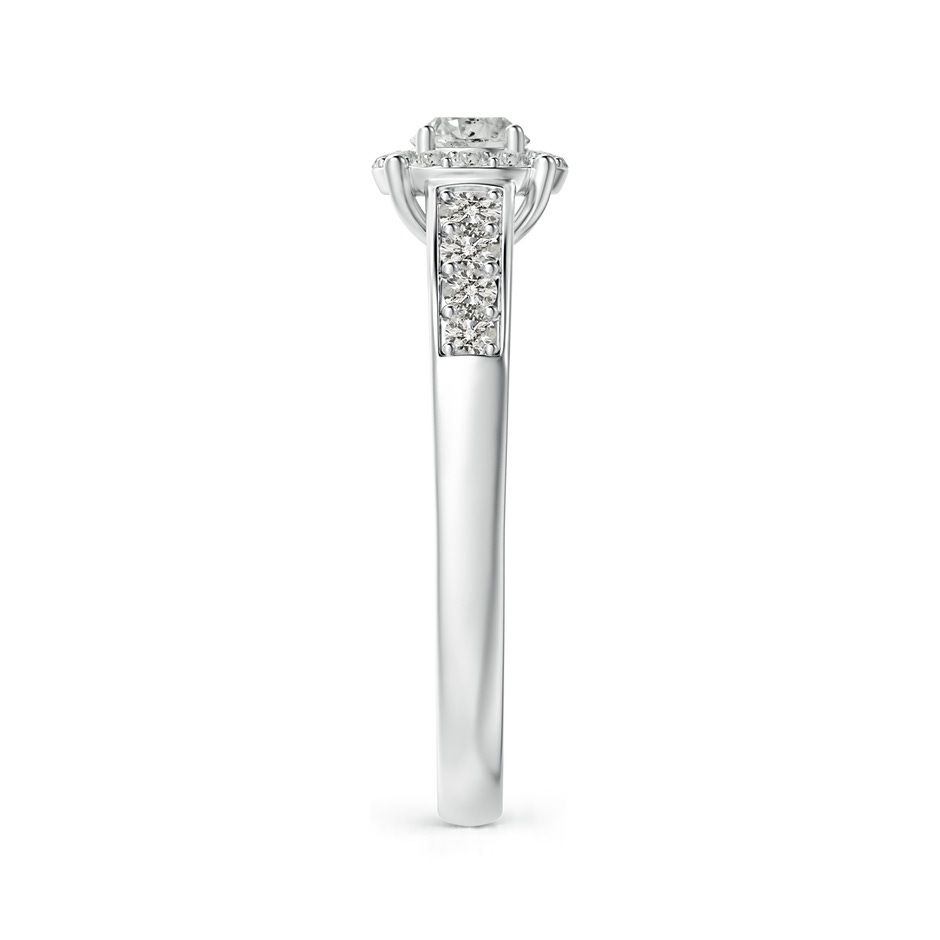 3.8mm KI3 Round Diamond Halo Engagement Ring in S999 Silver side 2