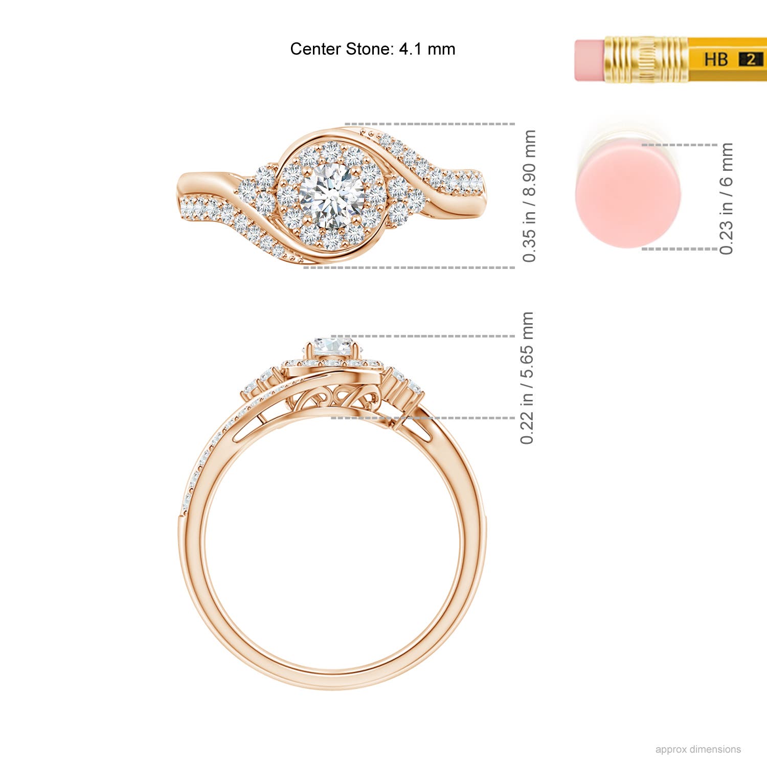 G, VS2 / 0.63 CT / 14 KT Rose Gold