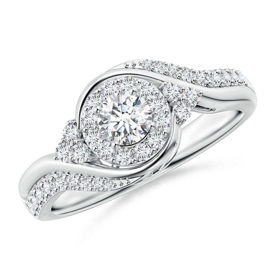 4.1mm GVS2 Diamond Halo Bypass Engagement Ring in White Gold 