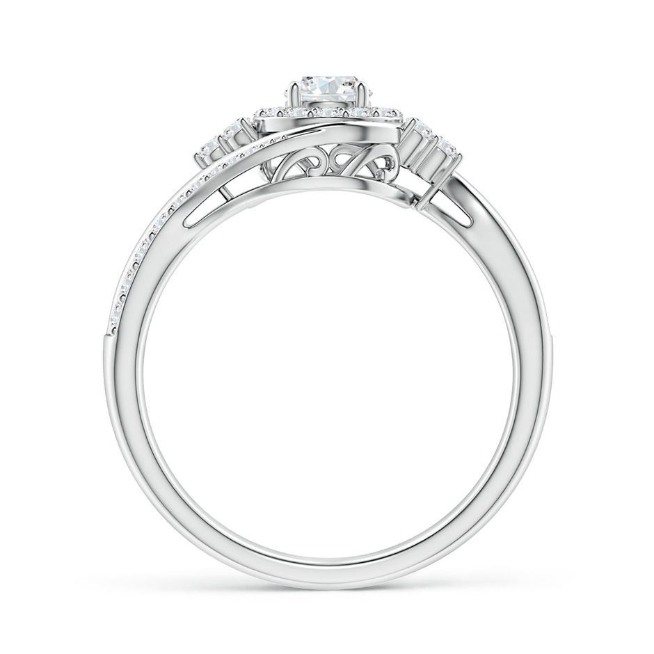 4.1mm GVS2 Diamond Halo Bypass Engagement Ring in White Gold side 1