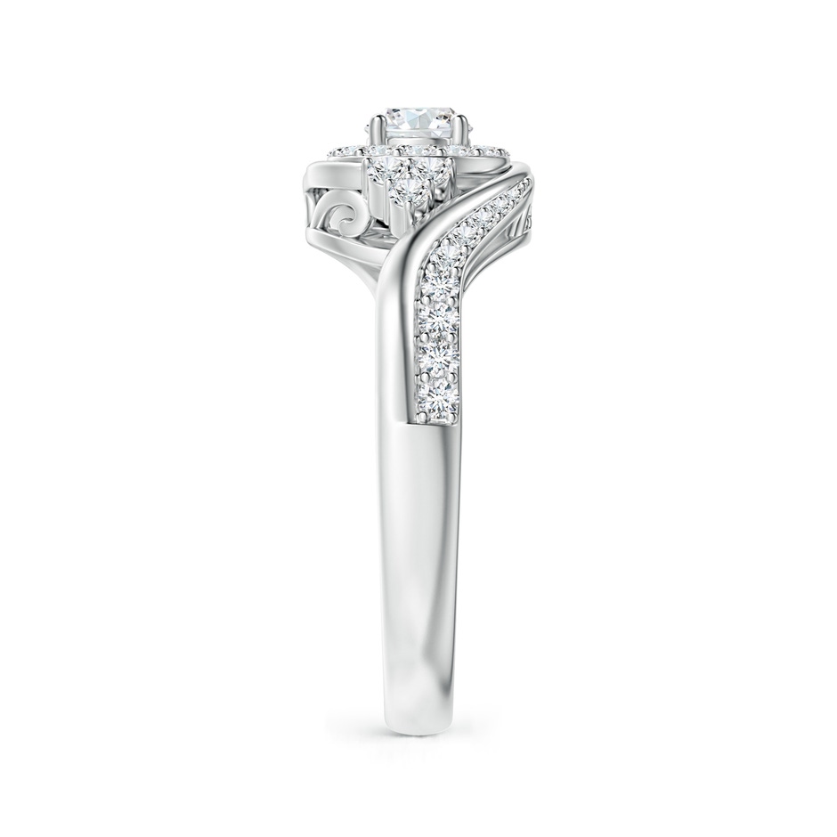 4.1mm GVS2 Diamond Halo Bypass Engagement Ring in White Gold side 2
