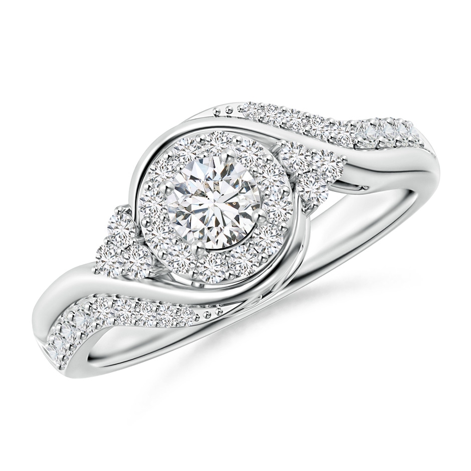 4.1mm HSI2 Diamond Halo Bypass Engagement Ring in White Gold 