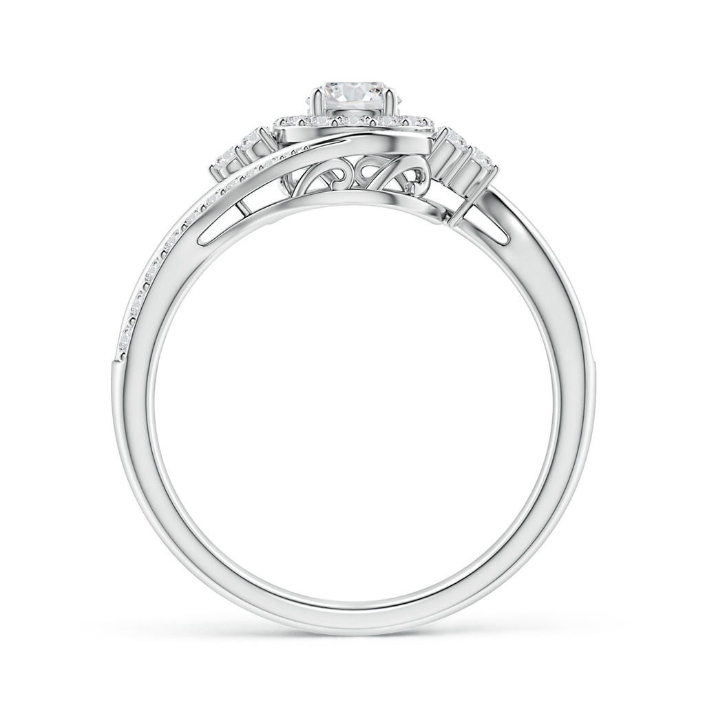 4.1mm HSI2 Diamond Halo Bypass Engagement Ring in White Gold - side 1