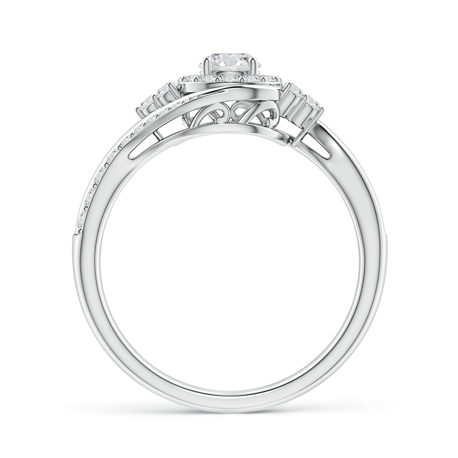 4.1mm HSI2 Diamond Halo Bypass Engagement Ring in White Gold side 1