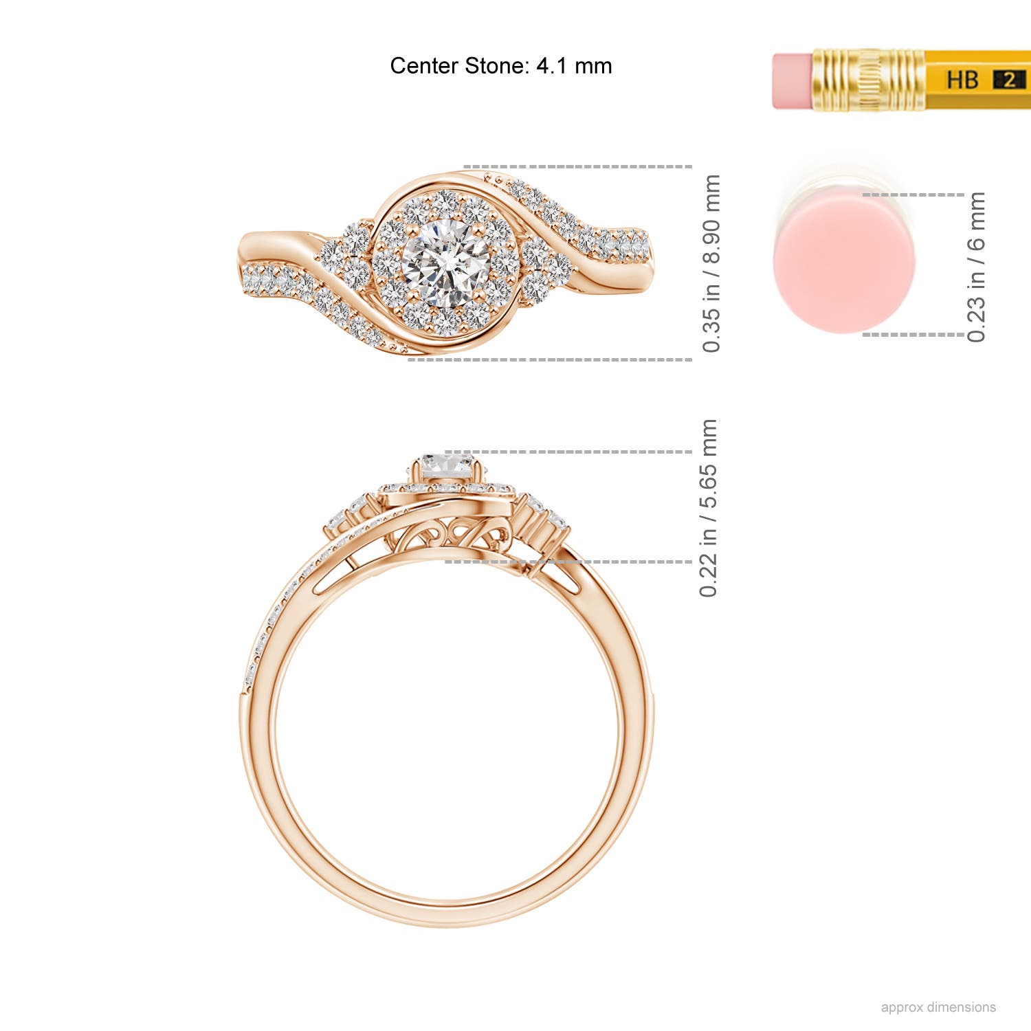 I-J, I1-I2 / 0.63 CT / 14 KT Rose Gold