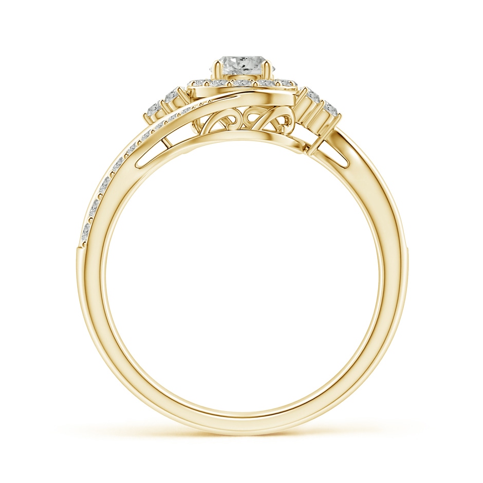 4.1mm KI3 Diamond Halo Bypass Engagement Ring in Yellow Gold side 1