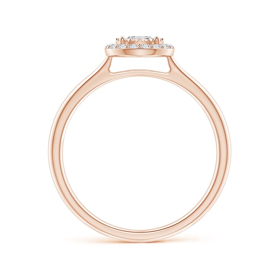 4mm HSI2 Miracle Plate Diamond Halo Engagement Ring in Rose Gold side-1