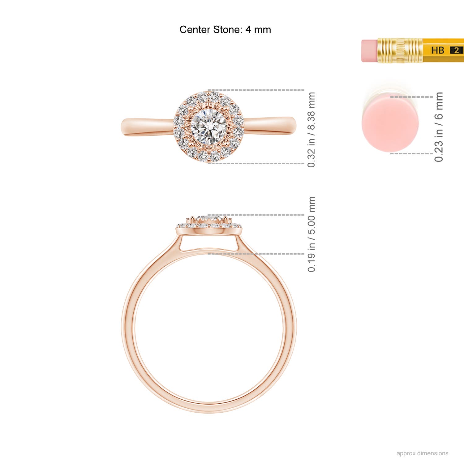 I-J, I1-I2 / 0.36 CT / 14 KT Rose Gold