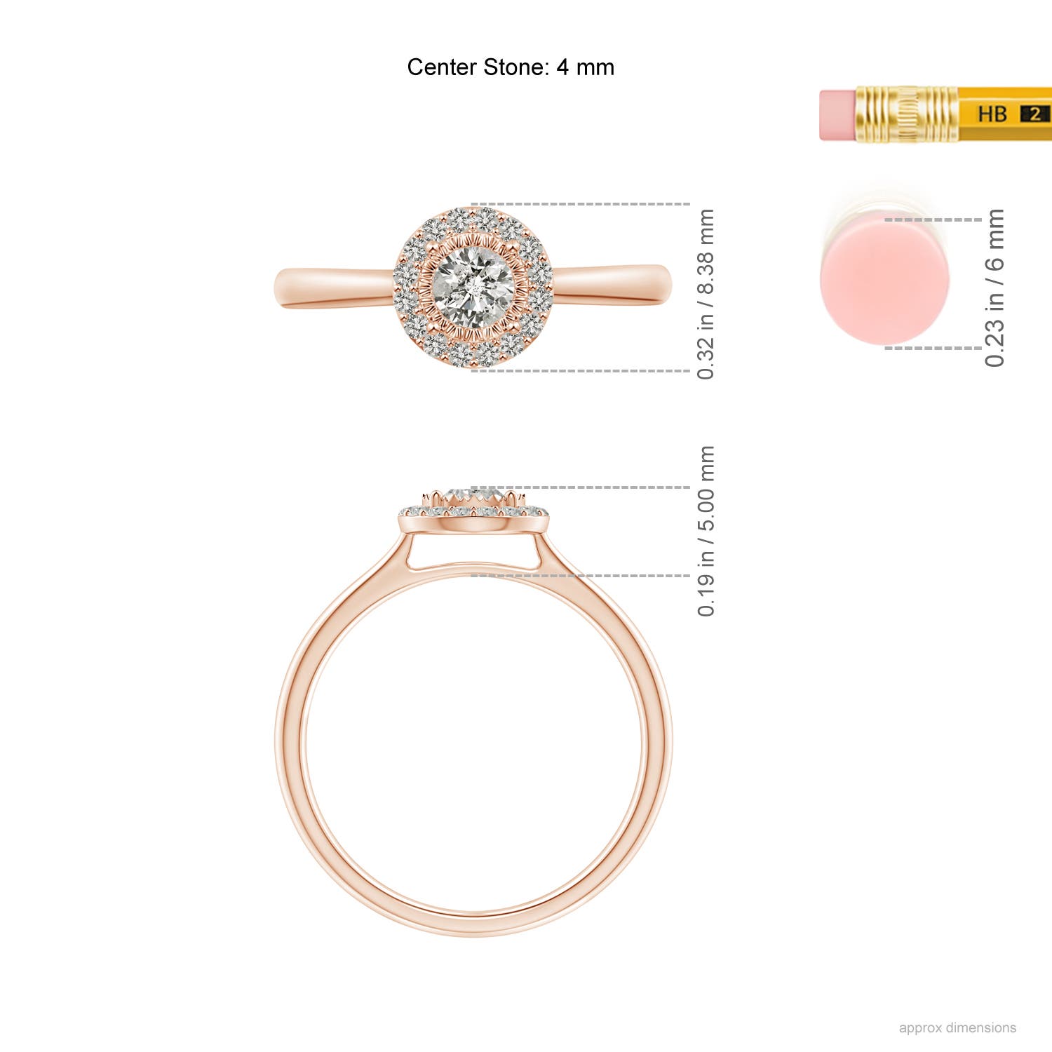 K, I3 / 0.36 CT / 14 KT Rose Gold