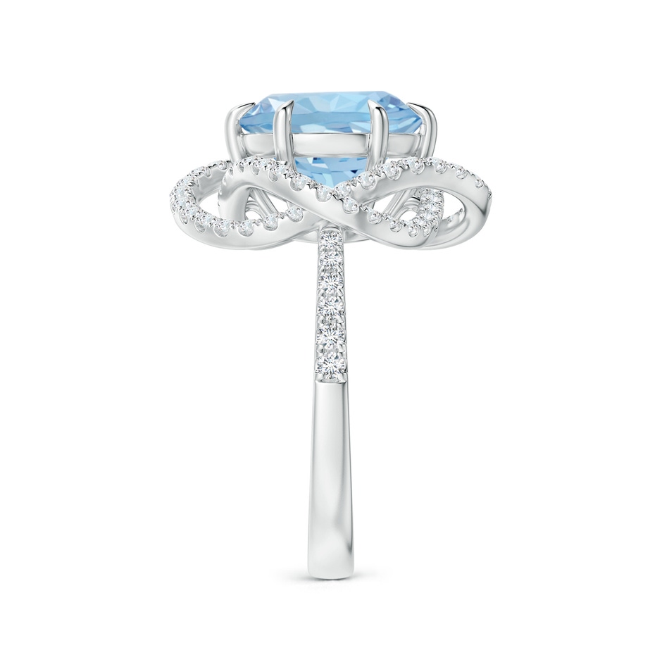 7.99-8.08x5.44mm AAAA GIA Certified Aquamarine Ring with Entwined Diamond Halo in P950 Platinum Side 399