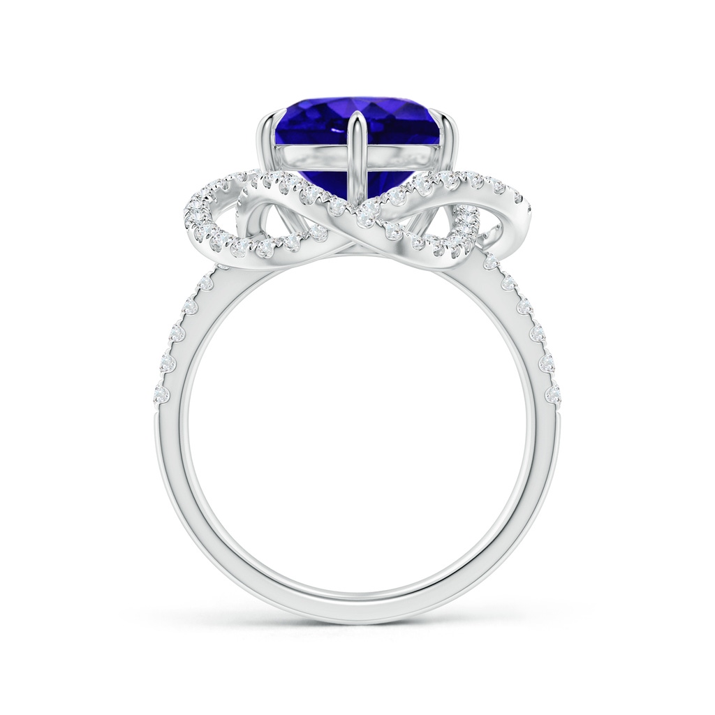 10.11x9.99x6.00mm AAAA GIA Certified Tanzanite Ring with Entwined Diamond Halo in White Gold Side 199