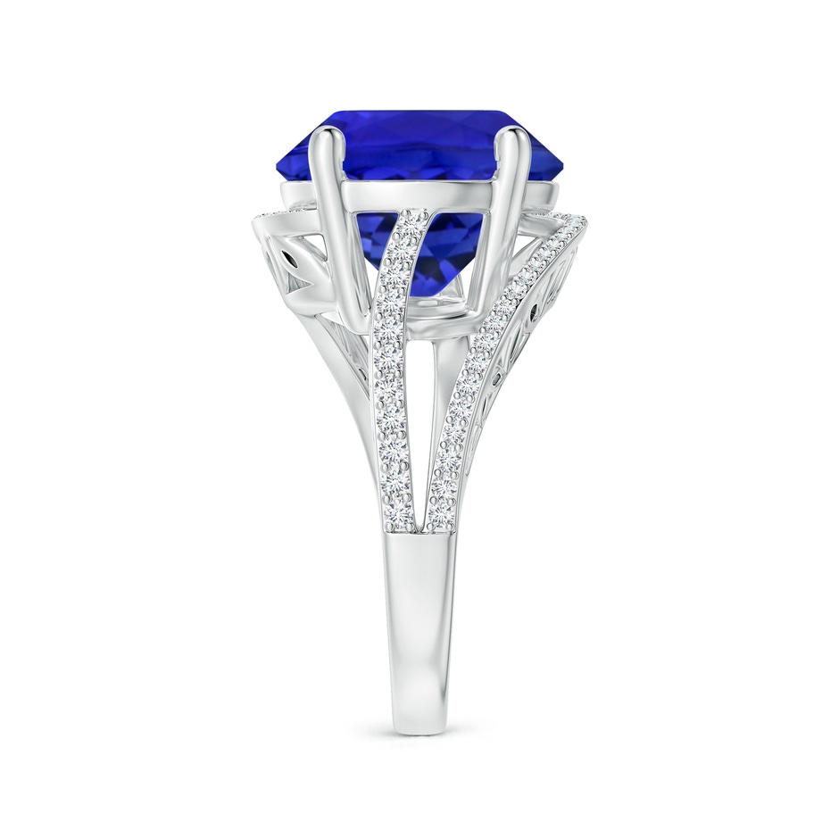12.39-12.50x8.74mm AAA GIA Certified Tanzanite Engagement Ring with Bypass Shank in 18K White Gold side 399