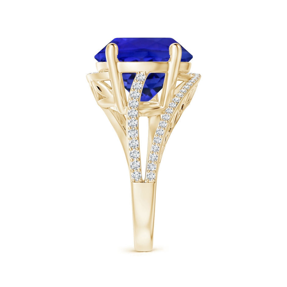 12.39-12.50x8.74mm AAA GIA Certified Tanzanite Engagement Ring with Bypass Shank in Yellow Gold side 399