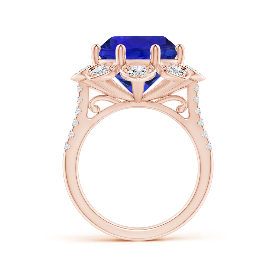 12.39-12.50x8.74mm AAA GIA Certified Tanzanite Floral Cocktail Ring with Diamonds in 18K Rose Gold side 199