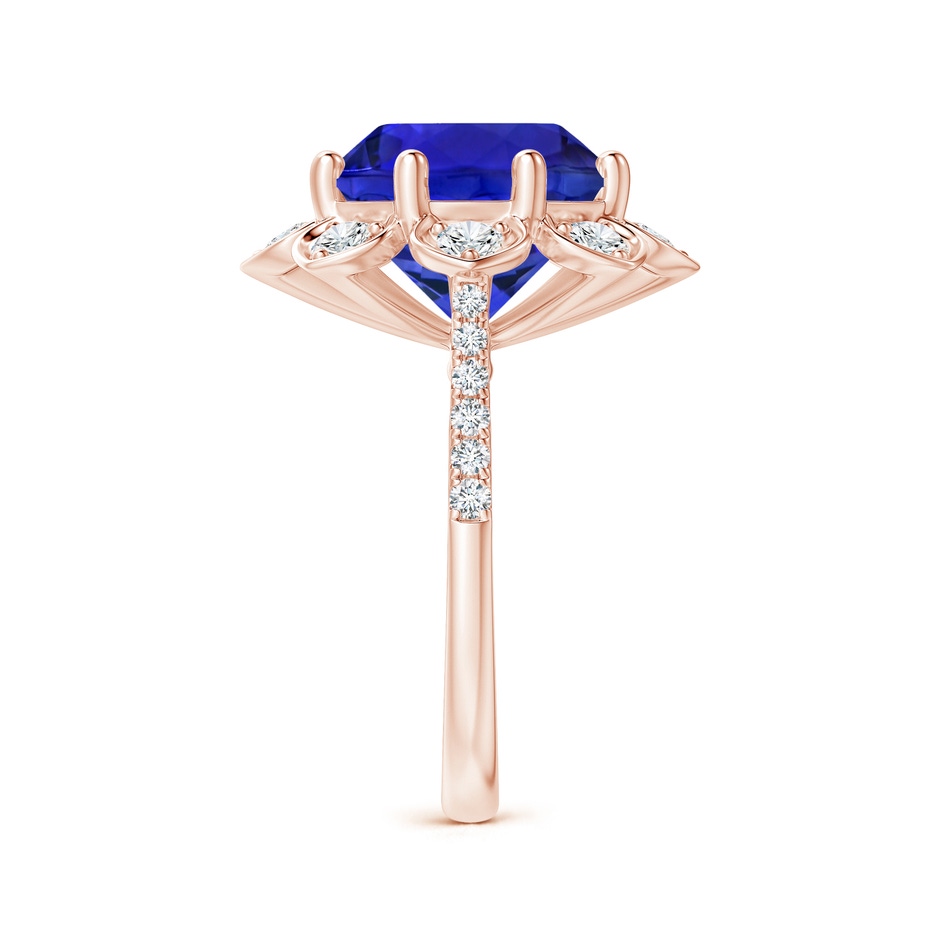 12.39-12.50x8.74mm AAA GIA Certified Tanzanite Floral Cocktail Ring with Diamonds in 18K Rose Gold side 399