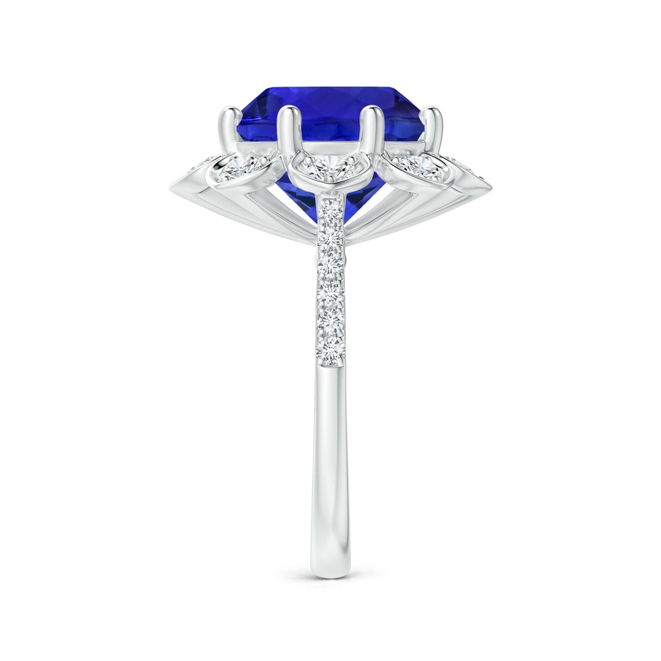 12.39-12.50x8.74mm AAA GIA Certified Tanzanite Floral Cocktail Ring with Diamonds in P950 Platinum side 399